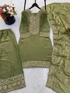 Jf 040 Pure Fendy Silk With Heavy Embroidery Sequence Work Readymade Suits Online Wholesale